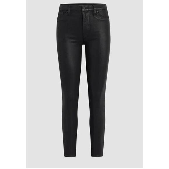 Hudson Jeans NWT Barbara High Waisted Super Skinny Coated Black Jeans // 24 - Picture 3 of 13